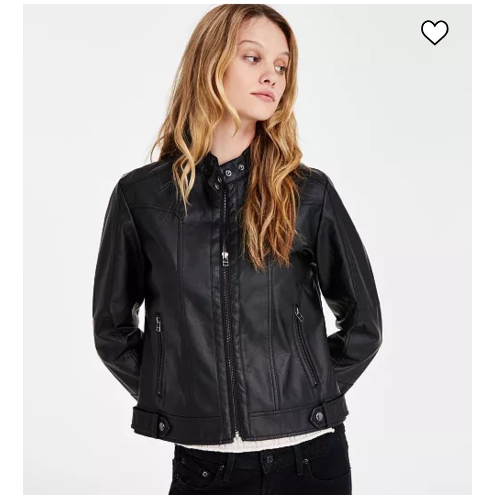 Maralyn and me faux leather moto jacket